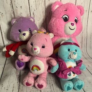 Lot Of 4 Care Bear Plush Share Bear, Cheer Bears, Heartsong Bear Stuffed Animal